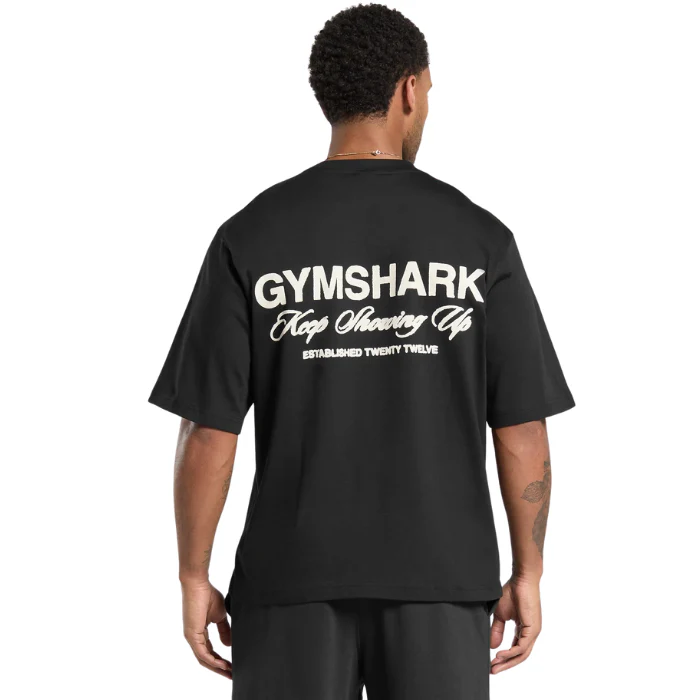 GS Oversized “Keep Showing Up” Graphic Tee – Black